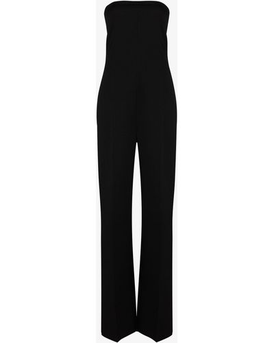 Bottega Veneta Strapless Wool Jumpsuit - Black