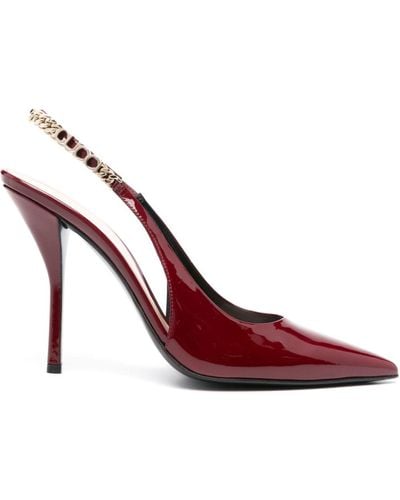 Gucci Signoria 105 Patent Court Shoes - Women's - Patent Calf Leather/calf Leather - Red