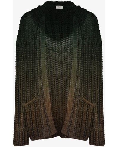 Saint Laurent Hooded Knit Cardigan - Men's - Polyamide/viscose/mohair/wool - Green