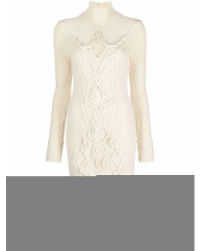 Isabel Marant White Adrienne Embroidered Midi Dress - Women's - Merino/polyamide - Natural
