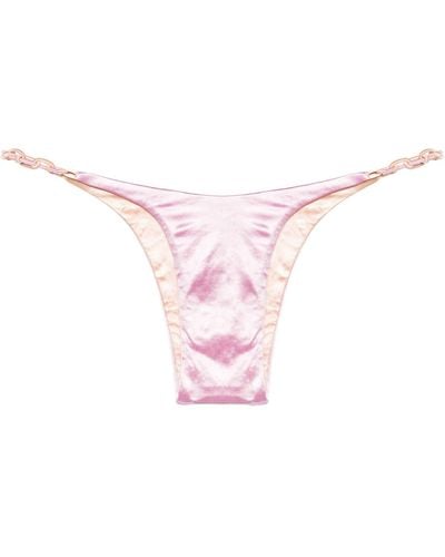 Isa Boulder Satin-finish Bikini Bottoms - Pink