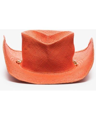 Gladys Tamez Millinery X Browns Orange Adventuro Straw Cowboy Hat