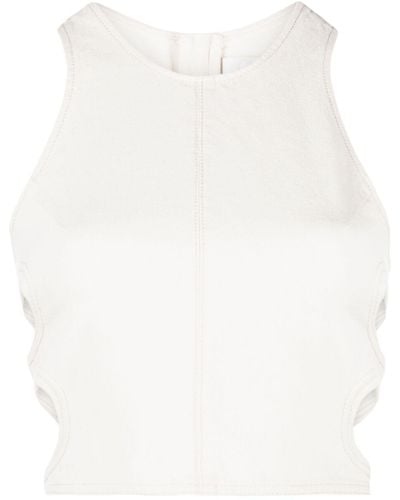 Chloé Cut-out Sleeveless Cropped Top - White