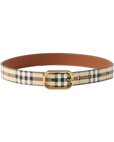 Burberry Vintage Check Leather Belt - Brown
