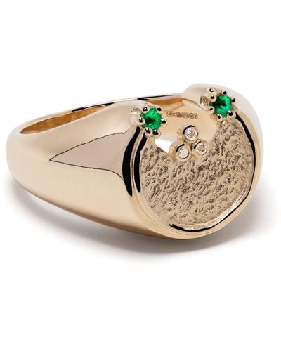 Pascale Monvoisin 9k Yellow Mira Emerald And Diamond Ring - Women's - Diamond/emerald/9kt /14k Plated Brass - Metallic