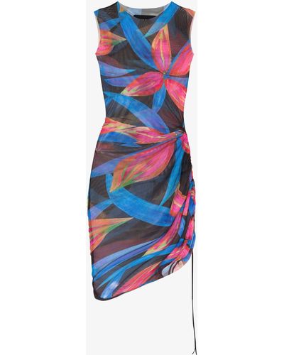 Louisa Ballou Heatwave Ruched Printed Mini Dress - Women's - Spandex/elastane/polyester - Blue