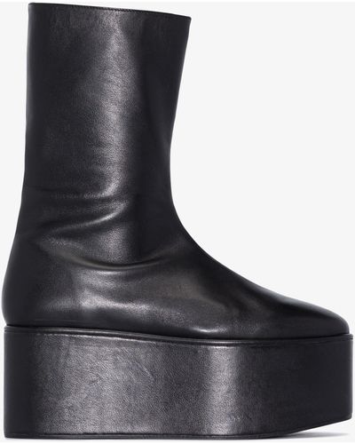 Molly Goddard Corinthia 90 Leather Boots - Black