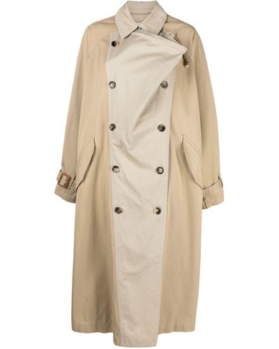 Isabel Marant Two-tone Cotton Trench Coat - Natural
