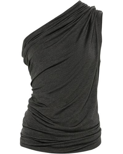 Norma Kamali Draped One-shoulder Midi Dress - Black