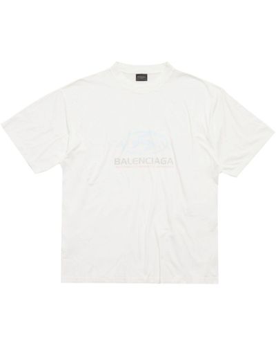 Balenciaga Surfer Logo-print Cotton T-shirt - White
