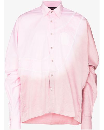LUEDER Sash Panelled Cotton Shirt - Pink