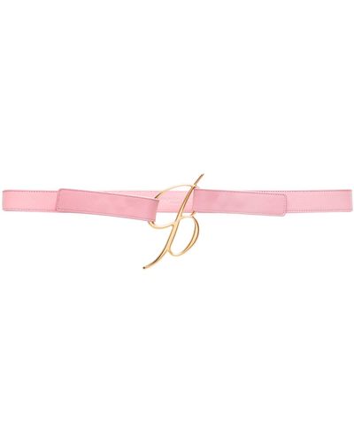 Blumarine Logo-buckle Leather Belt - Pink