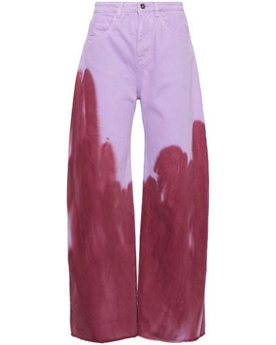 Marques'Almeida High-rise Two-tone Jeans - Women's - Cotton/organic Cotton/recycled Cotton - Red