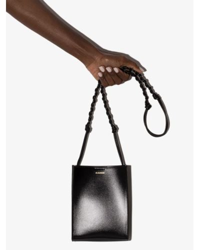 Jil Sander Tangle Small Leather Cross Body Bag - Black