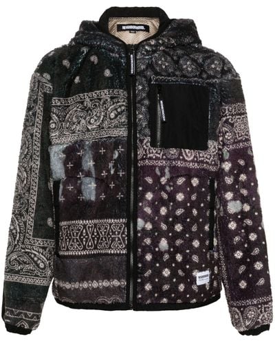 Neighborhood Bandana-print Fleece Jacket - Black