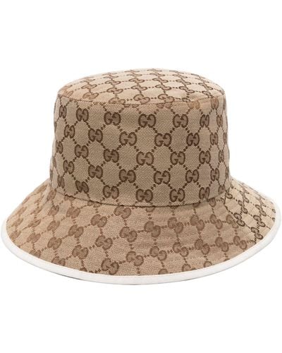 Gucci Neutral gg Reversible Bucket Hat - Unisex - Cotton/polyester/silk/polyamideviscosecotton - Natural