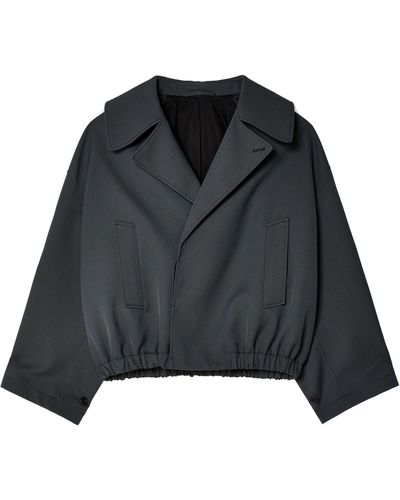 Lemaire Cropped Trench Cotton Jacket - Black