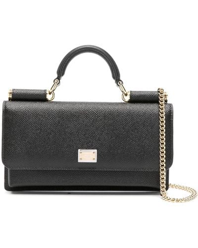 Dolce & Gabbana Sicily Mini Clutch Bag - Women's - Calf Leather - Black