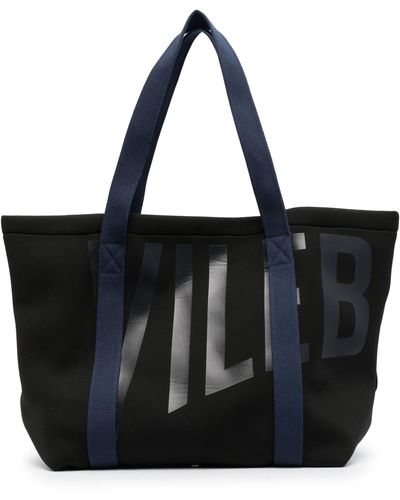 Vilebrequin Logo-print Coated-canvas Tote Bag - Black