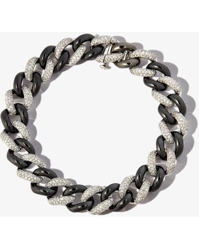 SHAY 18k And White Gold Curb Link Diamond Bracelet - Black