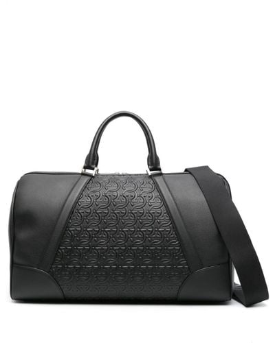 Ferragamo Gancini-embossed Leather Duffle Bag - Men's - Calfskin/fabric - Black