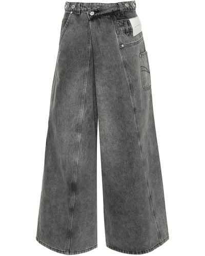 Feng Chen Wang Asymmetric Wide-leg Jeans - Gray