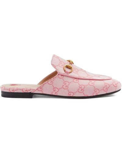Gucci Princetown GG Canvas & Leather Slipper - Pink