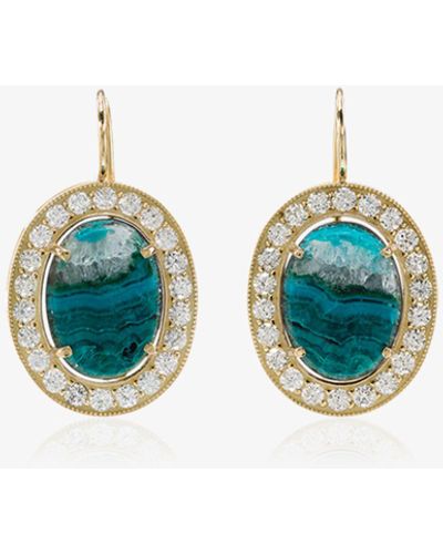 Andrea Fohrman 18k Yellow Opal And Diamond Earrings - Metallic