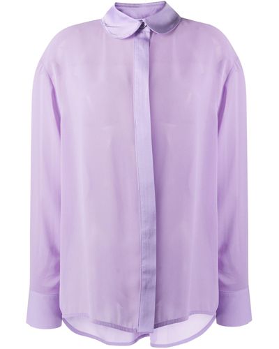 Sleeper Semi-sheer Pajama Shirt - Purple