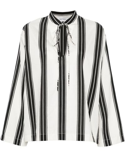 Matteau Black And White Striped Blouse