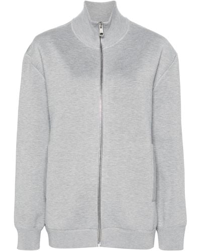 Gucci Raised-logo Zip-up Cardigan - Women's - Wool/silk/polyamide/polypropylenepolyamide - Grey