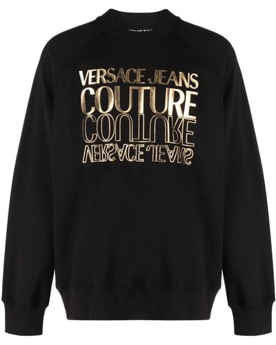 Versace Logo-print Cotton Sweatshirt - Black