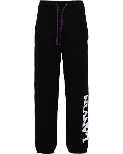 Lanvin Logo-embroidered Cotton Track Pants - Unisex - Cotton/polyester/silicone - Black