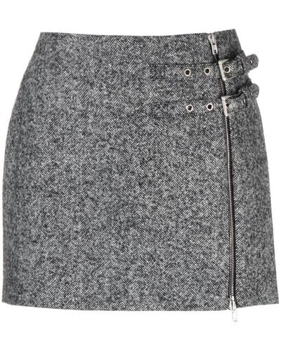 Alessandra Rich 'alessandra' Mini Skirt - Grey