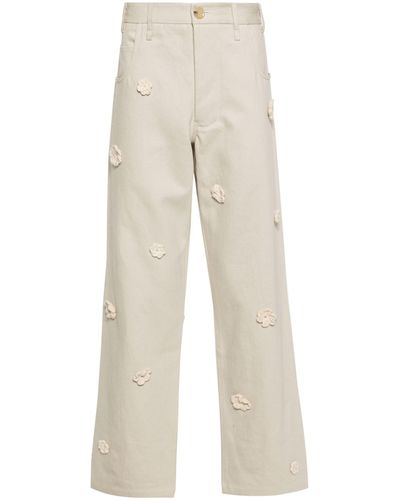 Song For The Mute Neutral Daisy Mid-rise Straight-leg Jeans - Natural