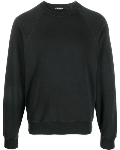 Tom Ford Crew-neck Cotton Sweatshirt - Black