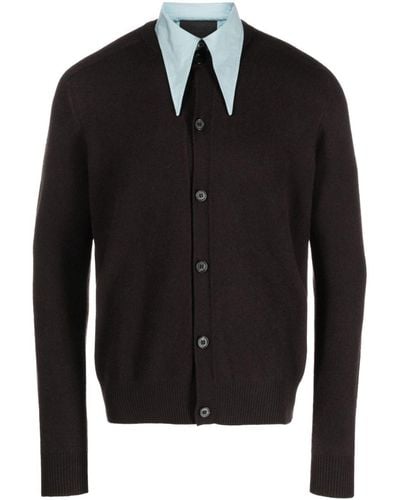 Prada Detachable-collar Cashmere-blend Cardigan - Black