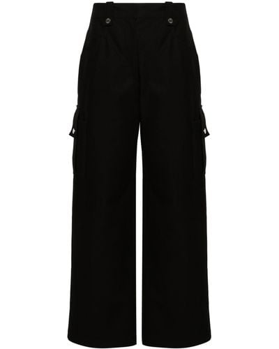 LVIR Wide-leg Cotton Cargo Trousers - Black