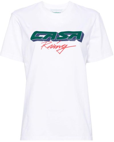 Casablancabrand Racing Screen Cotton T-shirt - White