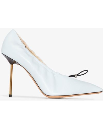 Conner Ives 105 Drawstring Leather Pumps - White