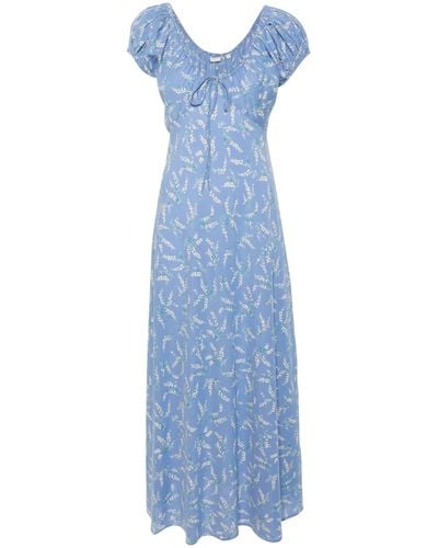 Doen Dôen - Sofi Floral-print Midi Dress - Blue