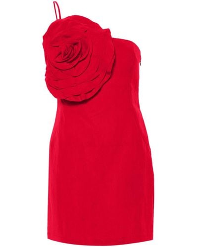 Blumarine Rose-appliqué Mini Dress - Red