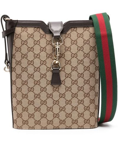 Gucci Medium GG Canvas Shoulder Bag - Brown