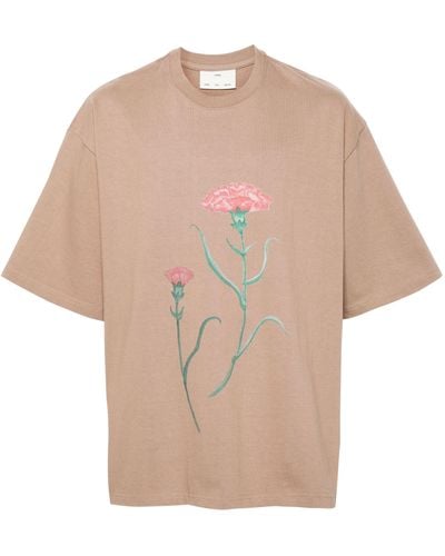 Song For The Mute Pink Romance Cotton T-shirt - Natural