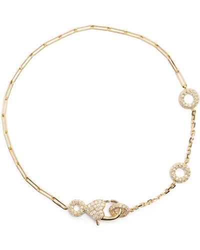 Yvonne Léon 18k Yellow Donuts Diamond Bracelet - White