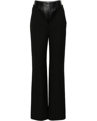 Aleksandre Akhalkatsishvili Corset-waist Straight-leg Pants - Women's - Viscose/lycra/polyester/artificial Leather - Black