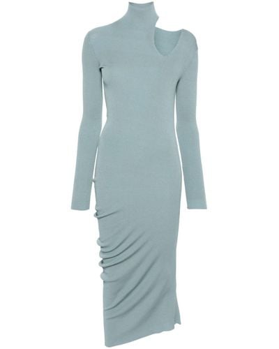 Fendi Asymmetric Cut-out Midi Dress - Blue