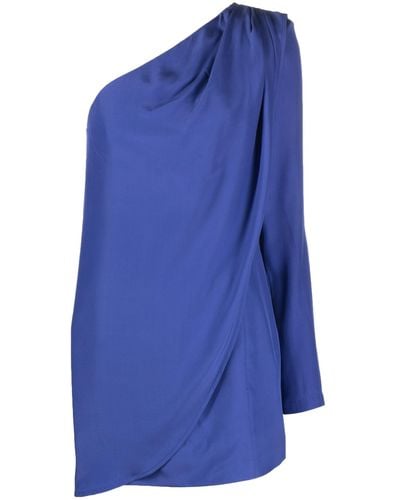 GAUGE81 Oria Single-sleeve Silk Minidress - Blue