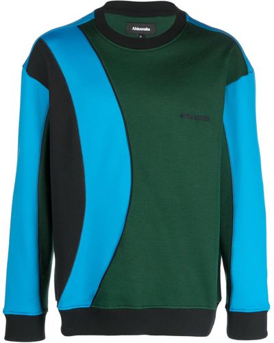 Ahluwalia Mae Colour-block Sweatshirt - Men's - Cotton/recycled Polyester - Blue