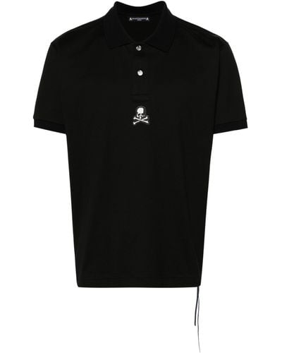 Mastermind Japan Skull-appliqué Polo Shirt - Black
